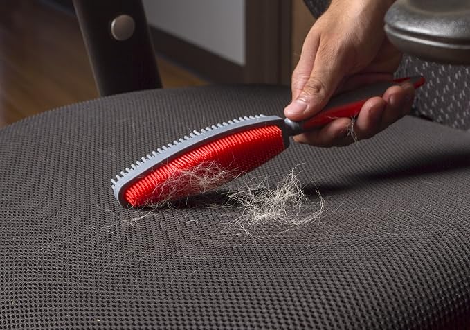 FURemover Duo Pet Hair Rubber Brush, Dual Sided to Easily Remove Fur & Lint from Clothing and Upholstery, Thick Bristles Groom Dogs and Cats, Easy to Clean, Colors May Vary (Pack of 12)