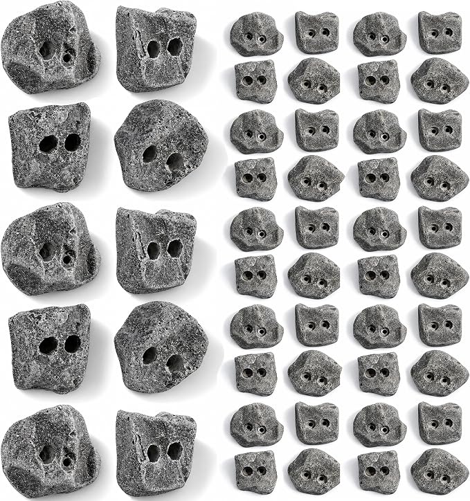 50 Large Screw On Rock Climbing Holds for Rock Wall Grips Made in USA | Rock Climbing Holds for Indoor Outdoor Play Set, Garage Gym, Bouldering, Trees - Rocky Mountain Climbing Gear