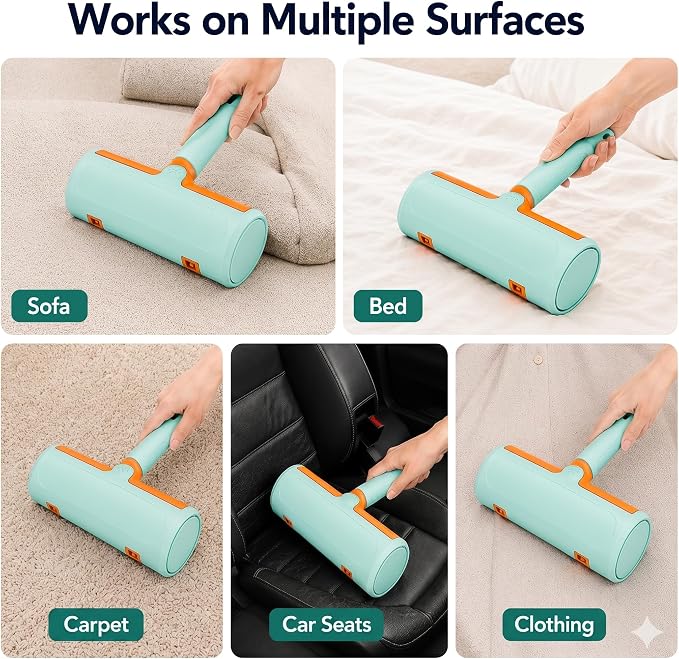 Pet Hair Remover for Couch & Furniture, Reusable Lint Roller for Dog & Cat Hair, Self Cleaning Fur Remover, Carpet & Car Hair Remover Tool