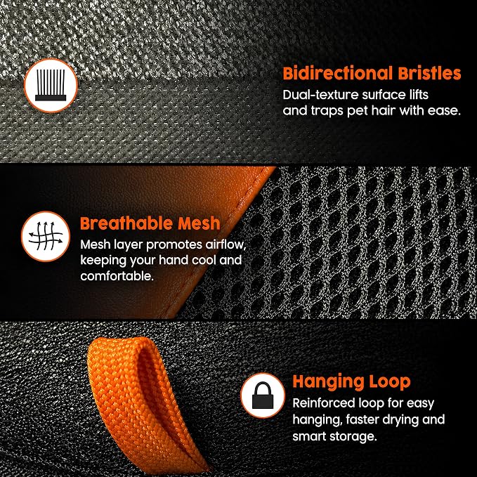Pet Hair Removal Glove for Dogs & Cats, Newly Upgraded Reusable Electrostatic Pet Hair Glove, Magic Brush Pet Hair Remover Tool for Clothing, Couch, Carpet, Car Seat