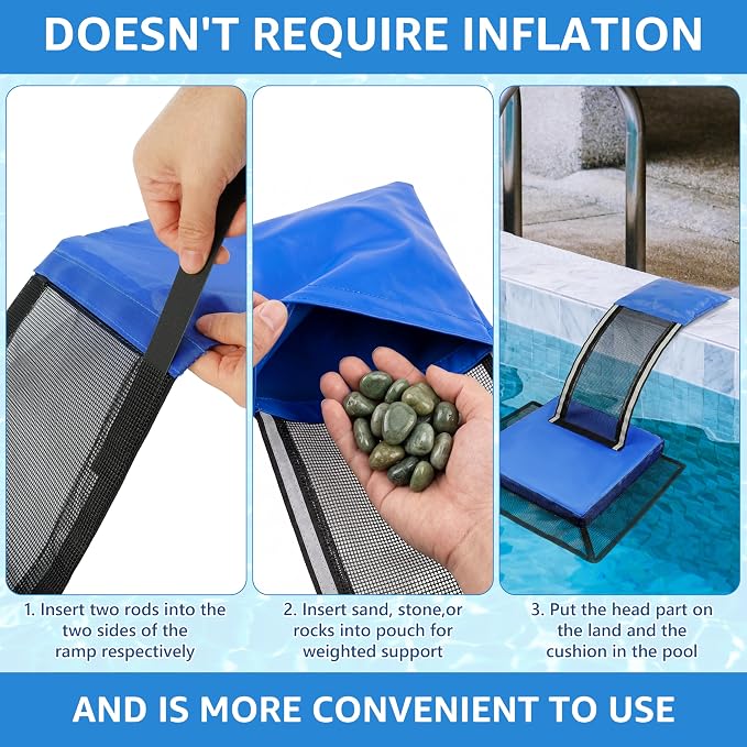 Fayoo 2PCS EVA Pool Animal Escape Ramp with Reflective Strips, Frog Saver Log for Swimming Pool, Critter Escape Device for Frog, Toad, Lizard, Chipmunk, Small Animal Saver for Pool, Spa and Pond