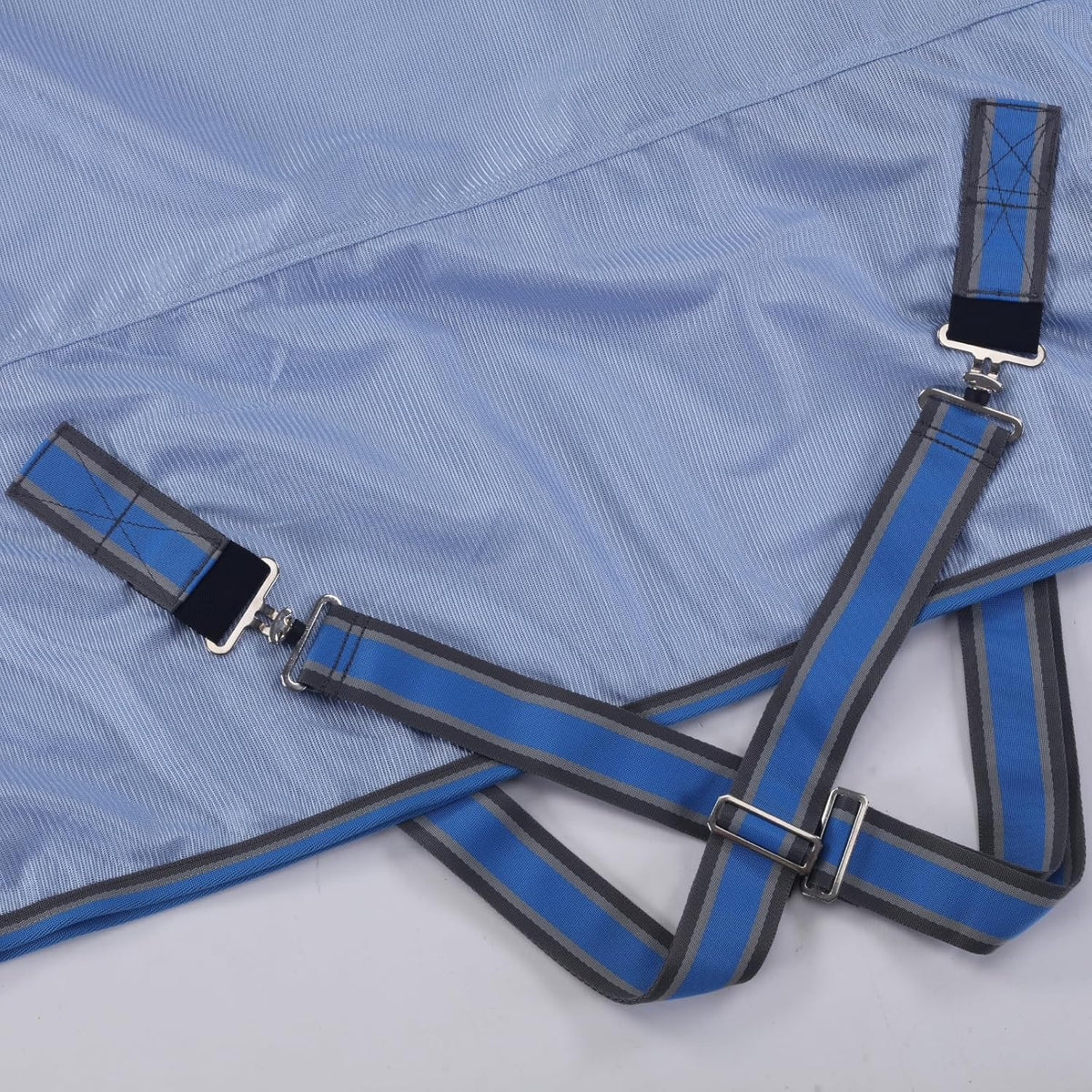 Horse Fly Sheet, Standard Neck Comfy Mesh Fly Sheet for Horses, Equine Summer Sheets UV-Protective Lightblue 66