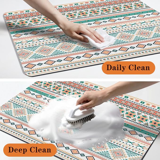 Pet Feeding Mat for Floors Waterproof Dog Mat for Food and Water Absorbent Quick Dry Non Slip mat for Cat Bowls