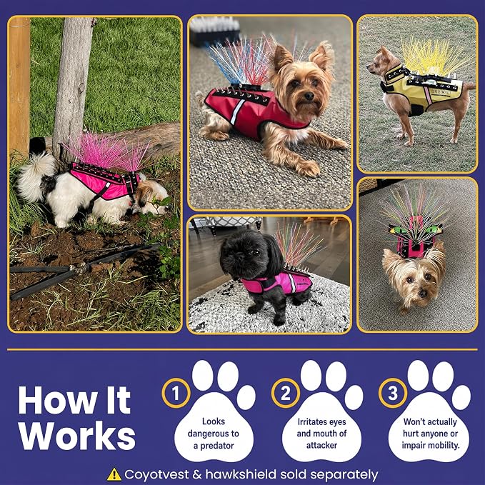 Coyotevest Coyotewhiskers Protective Nylon Dog Harness Bristles, Blue | Nylon Bristles for Coyotevest or Spikevest Help Deter Coyotes, Aggressive Dogs and Birds of Prey Dog Accessory Made in USA