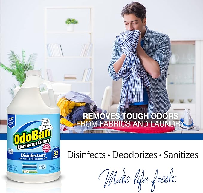 OdoBan Disinfectant Concentrate and Odor Eliminator, 1 Gallon, Fresh Linen Scent
