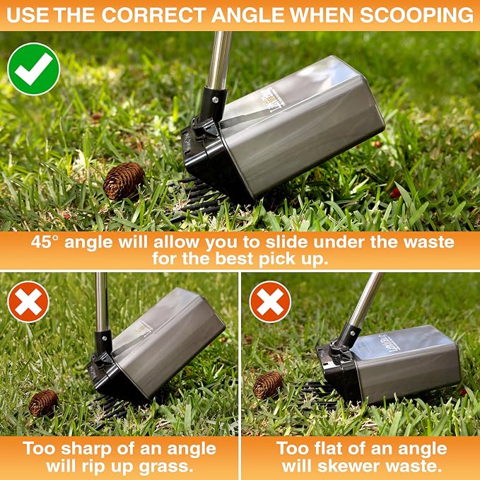 Neater Pet Brands Lift N’ Bag 2.0 Dog Pooper Scooper with Bag Attachment & 22" Pole for Small to Large Dogs, New & Improved Design, 195 Refill Bags, Heavy Duty Dog Poop Scooper for Yard, One-Hand Use