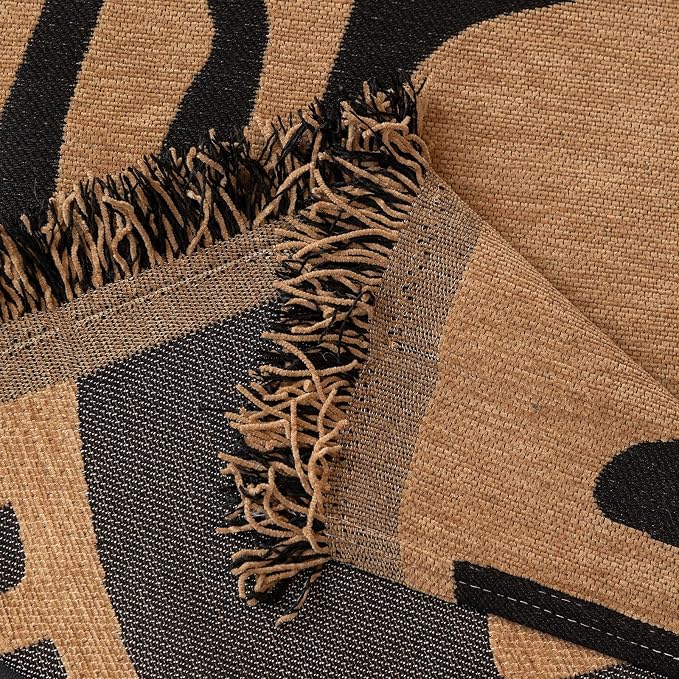 VClife Soft Thick Chenille Couch Cover 1 PC Washable Couch Cover for 2 Cushion Couch Sofa Modern Brown Black Jacquard Sectional Sofa Cover 71"x118"