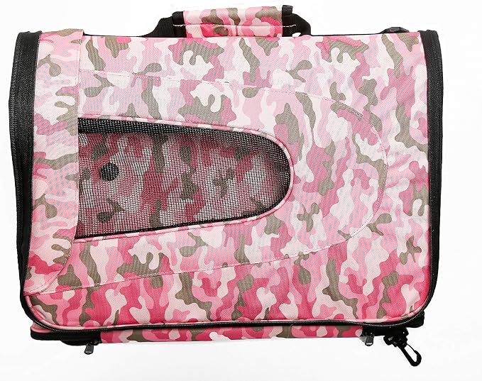 Pawer 18” x 11”x 11” Soft-Sided Foldable Airline Approved Pet Carrier for Cat, Puppy and Small Dog, Washable 600D Oxford Fabric, with Handle and Strap for Carry, Multiple Colors Available