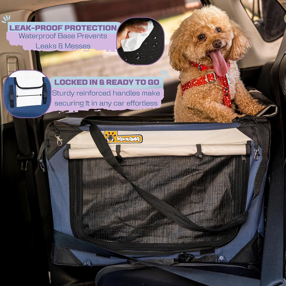 Extra Large Dog Cat Puppy Carrier 24"x16"x16" Foldable Soft Sided Travel Crate Portable Pet Kennel With Cushion Reduces Anxiety Saves Space Easy Vet Visits Secure Triple Entry Mesh Lightweight Durable