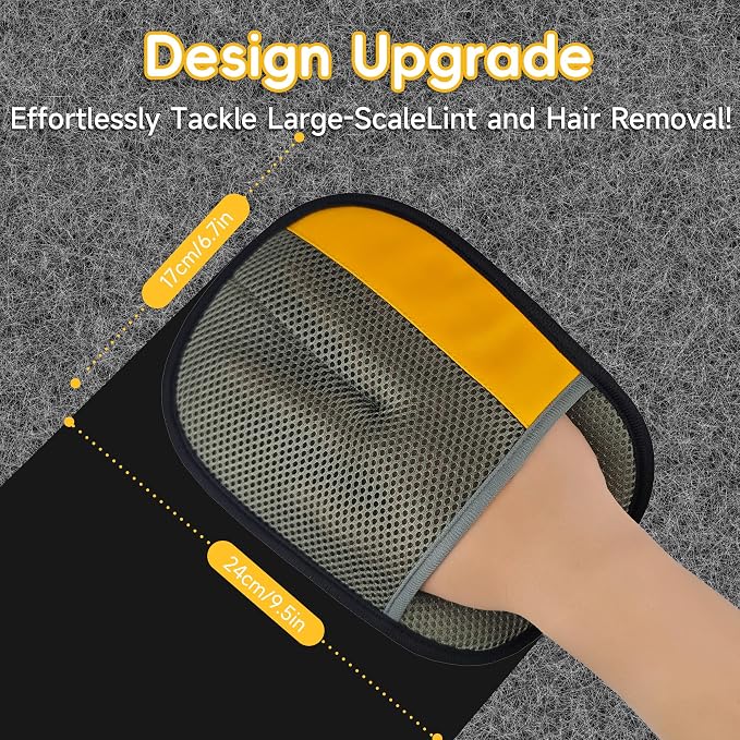 Thickened Ectrostatic Pet Hair Removal Glove, Magic Brush Pet Hair Remover Tool for Cat & Dog, Upgraded Reusable Pet Hair Gloves for Couch, Clothing, Carpet & Car Seat, Cat Grooming Gloves